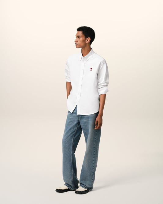White Cotton Button Down Ami De Coeur Shirt