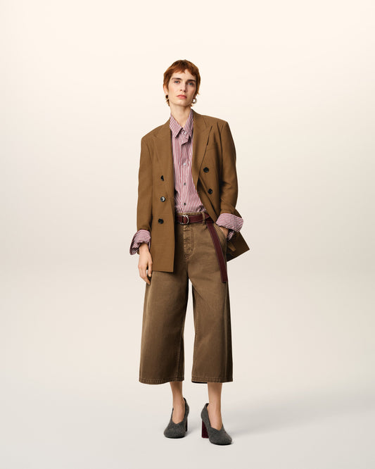 Brown Wool Double Breasted Jacket