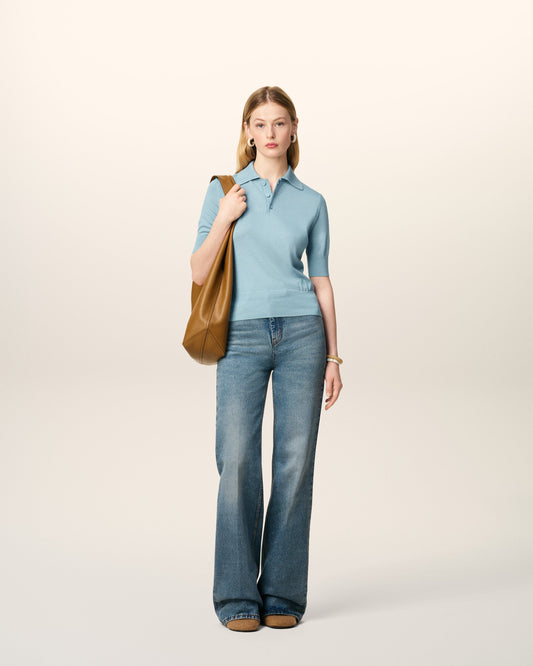 Blue Wool Ami De Coeur Polo