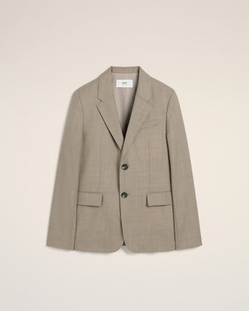 Beige Wool Two Buttons Jacket