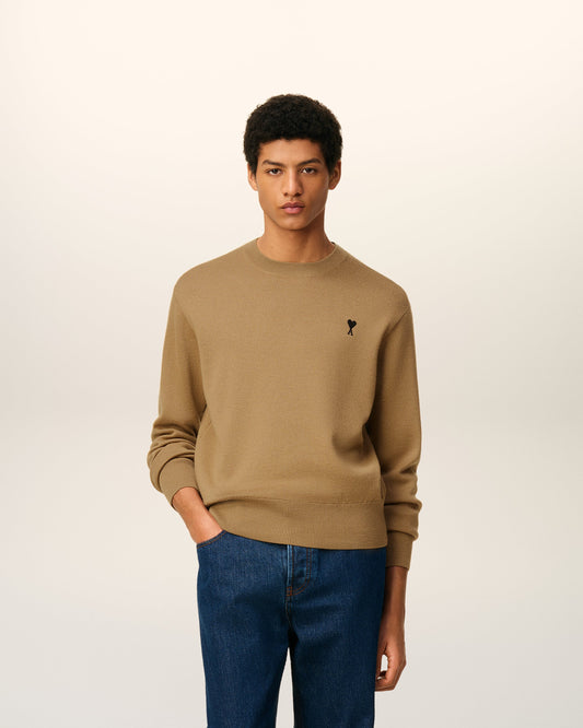 Brown Wool Ami De Coeur Crewneck Sweater
