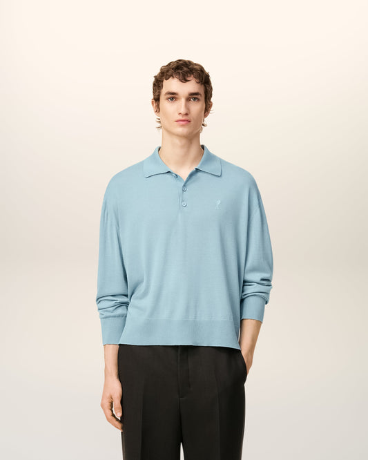 Blue Wool Ami De Coeur Polo