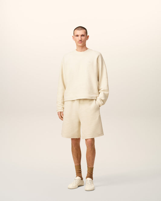 White Cotton Curly fleece Short