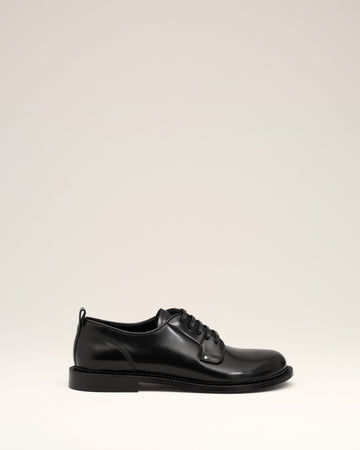 Black Leather Anatomical Toe Derbies