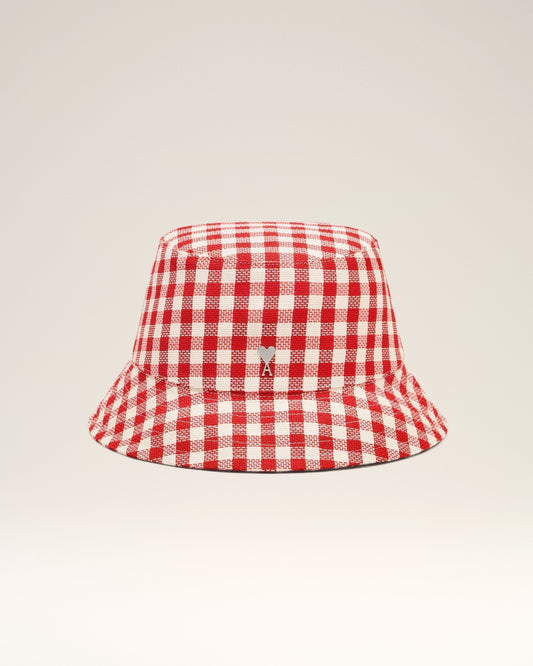 Plaid Red Wool Bucket Hat