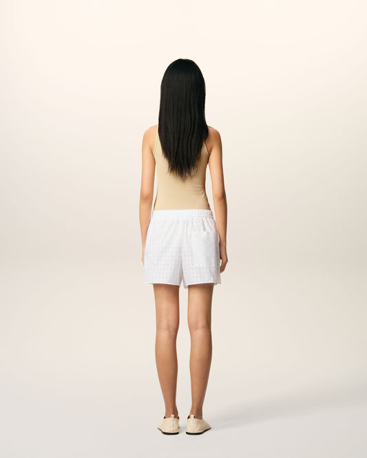 ホワイトコットン オーバーサイズフィット ショートパンツ