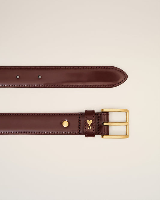 Burgundy Glazed Leather Paris Paris 25 Mm Belt