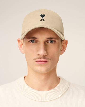 Beige Cotton Ami De Coeur Embroidery Cap