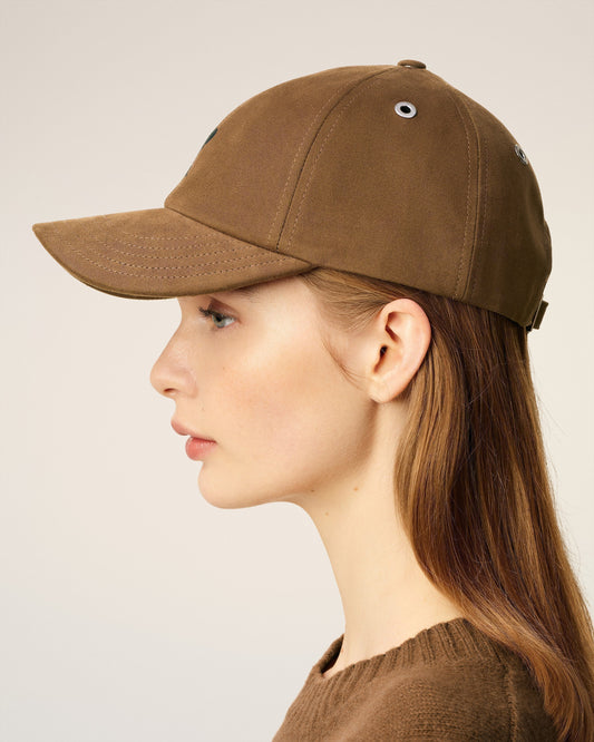 Brown Cotton Ami De Coeur Embroidery Cap
