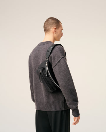 Black Nylon Canvas Marcel Bumbag