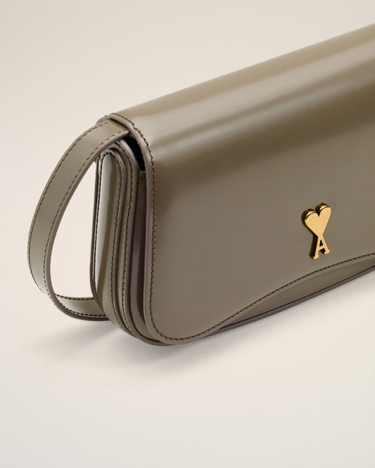 Grey Glazed Leather Small Crossbody Paris Paris Bag