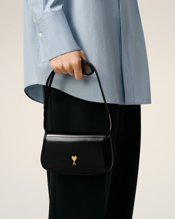 Black Glazed Leather Small Crossbody Paris Paris Bag