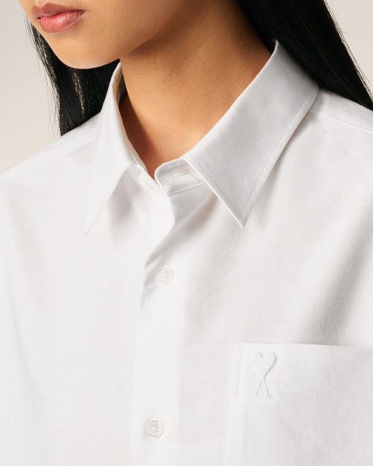 White Cotton Ami De Coeur Boxy Shirt