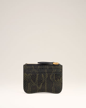 Green Leather Zipped Card Holder