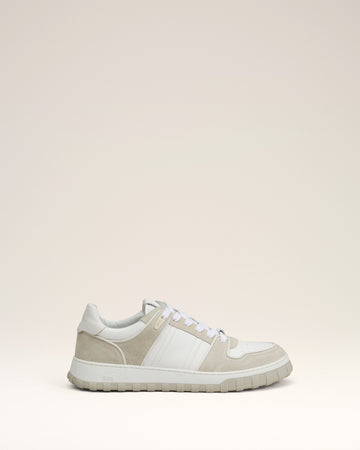Grey Leather Low Top Walk Sneakers