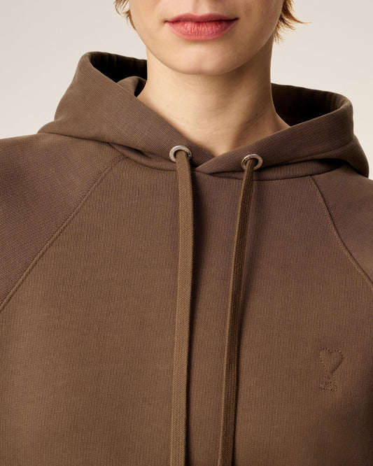 Brown Cotton Ami De Coeur Hoodie
