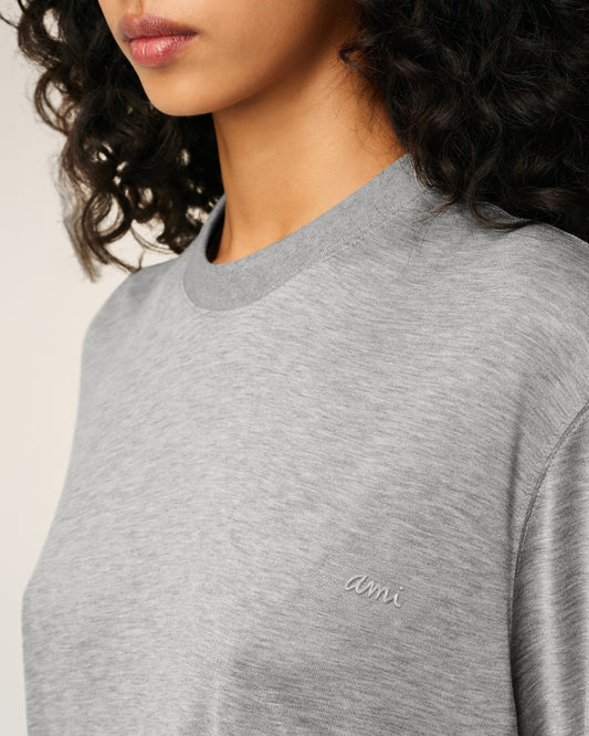 Grey Cotton Short Sleeves T-shirt