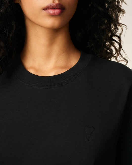 Black Cotton Ami De Coeur T-shirt